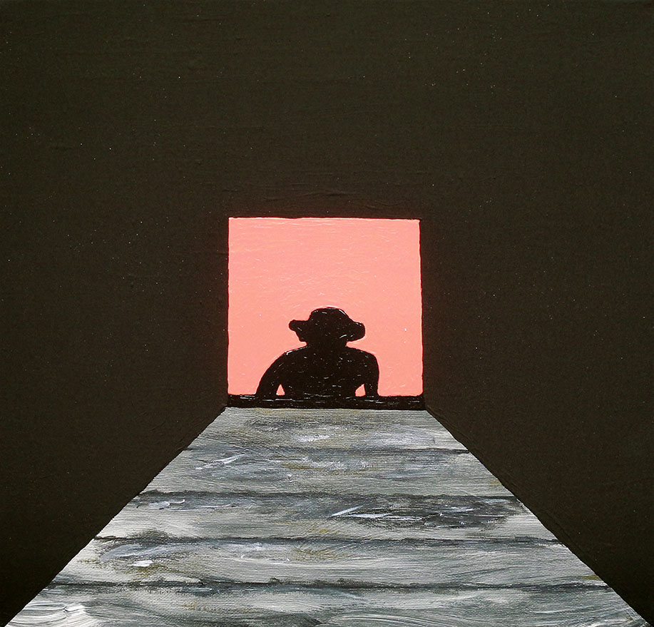 Gallery Waldi - Der einsame Cowboy - 40 cm x 40 cm - Künstler: Walter Lehnertz - Bild